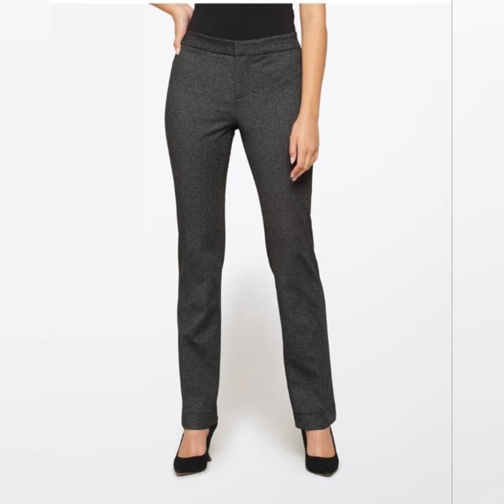 NYDJ Sz 10 Slim Trouser Pants in Herringbone Office Careerwear Classic Slacks